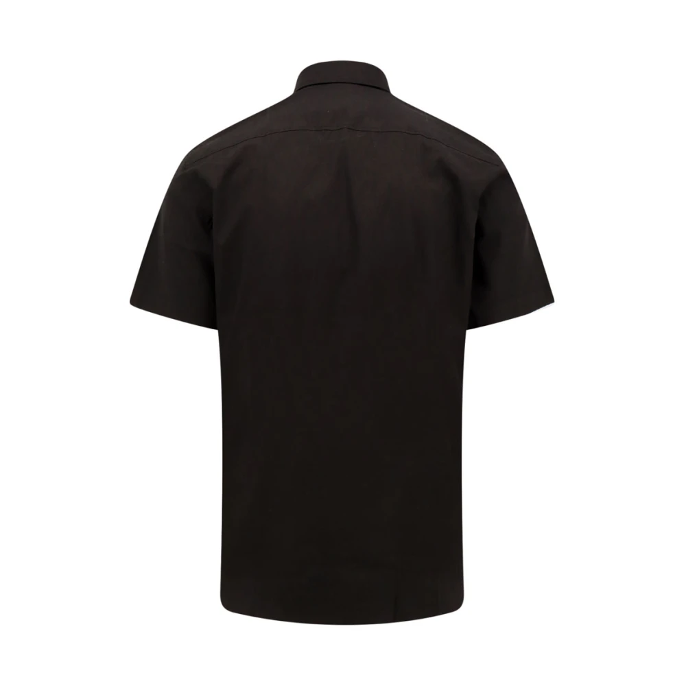 Burberry Biologisch katoenen shirt met logoborduursel Black Heren