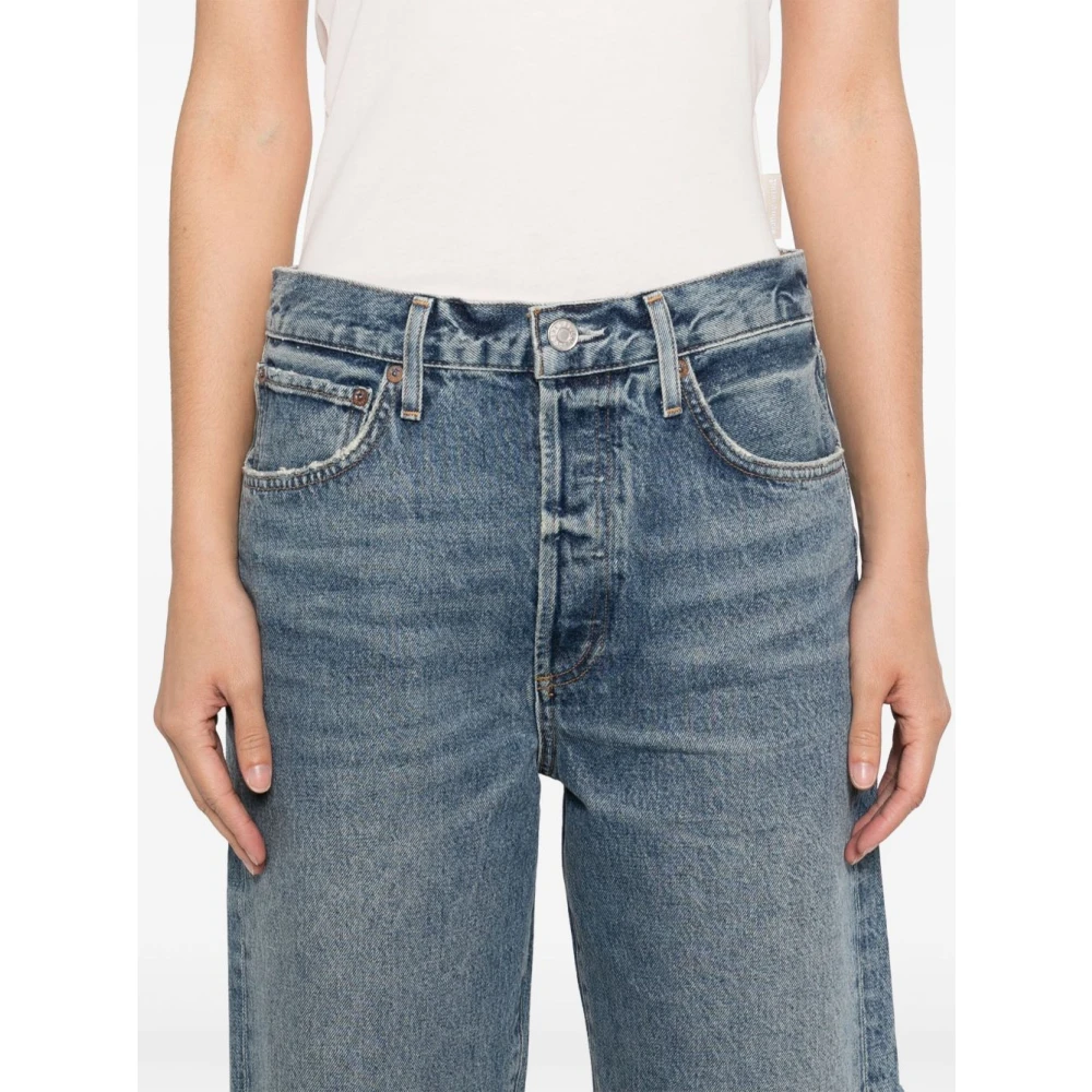 Agolde Blauwe Bermuda Shorts Dameskleding Blue Dames