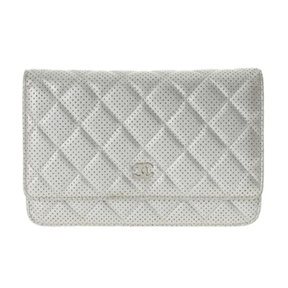 Chanel Vintage Pre-owned Leather chanel-bags Gray Dames