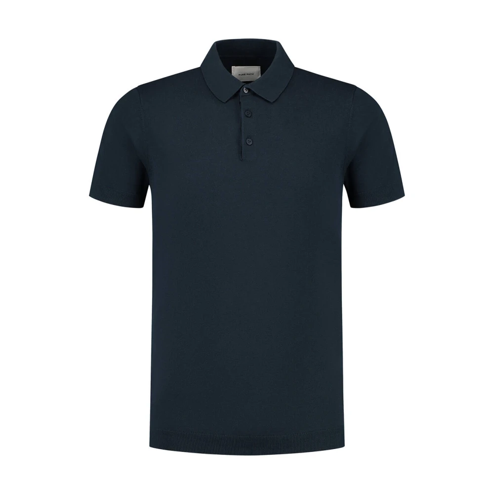 PURE PATH Heren Polo's & T-shirts Knit Polo With Chestprint Donkerblauw