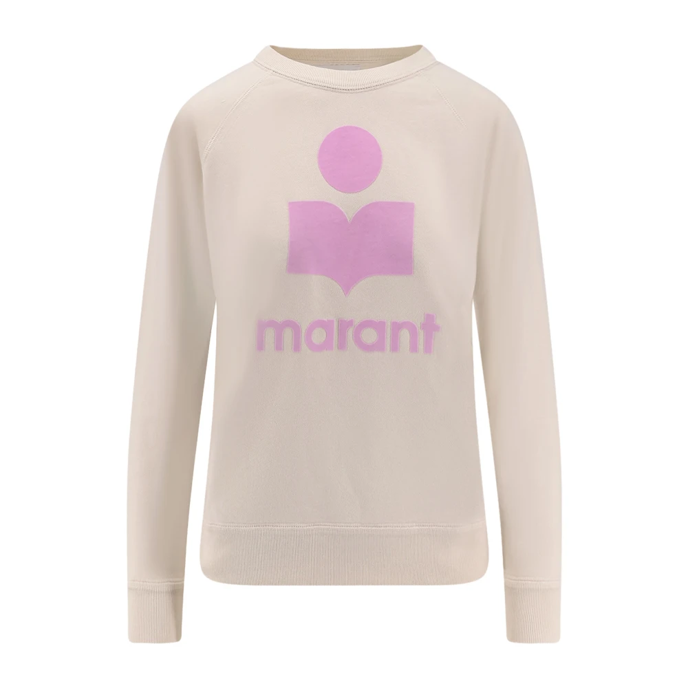 Marant Étoile Women's Beige Round-Neck Knitwear, Xs, Crew-Neck Logo Jumper