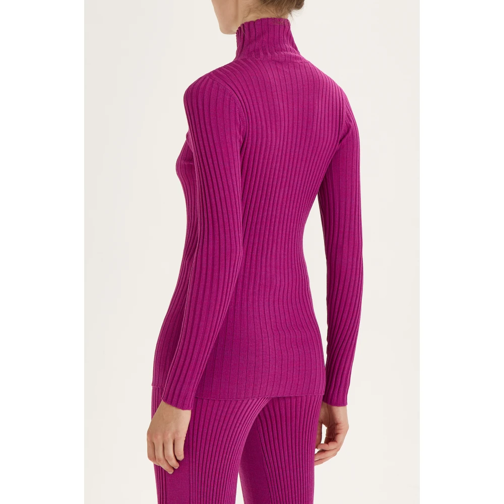 Maliparmi Ribbed Blend Sweater Pink Dames
