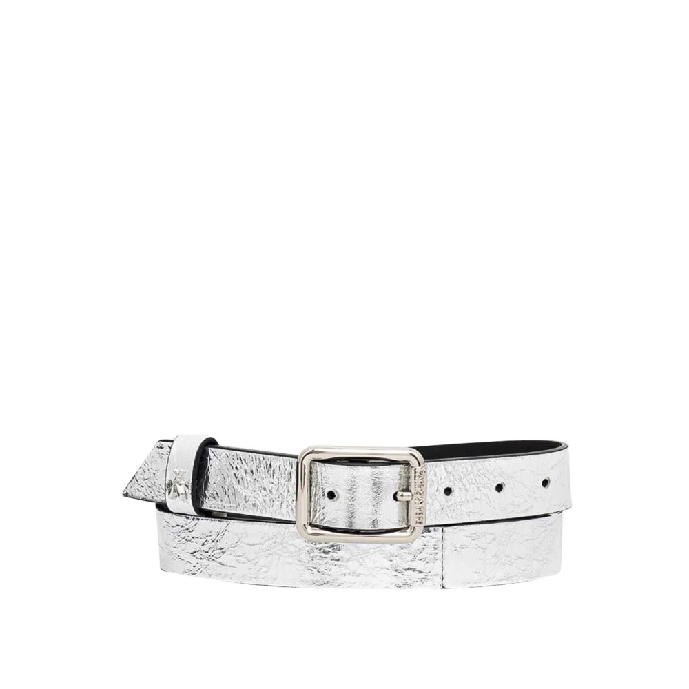 PATRIZIA PEPE Zilveren leren riem Go Green Gray Dames