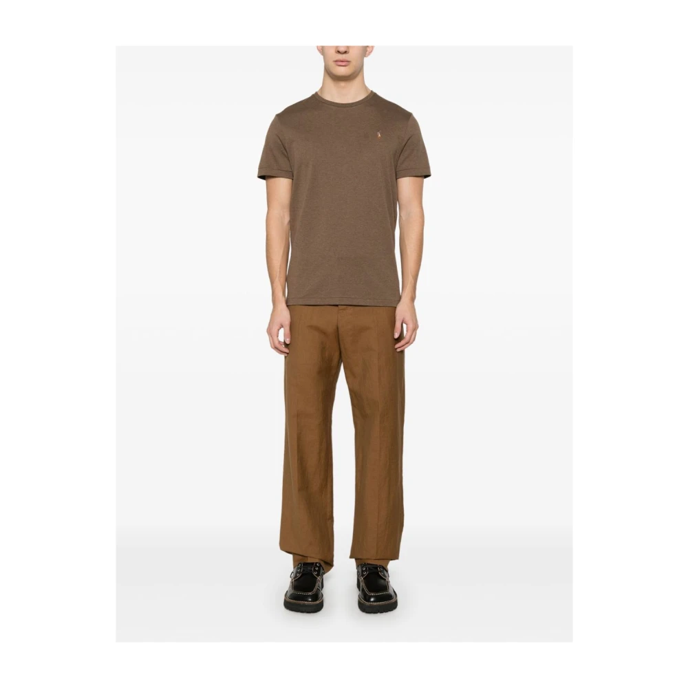 PT Torino Bruine Wol Linnen Broek Brown Heren