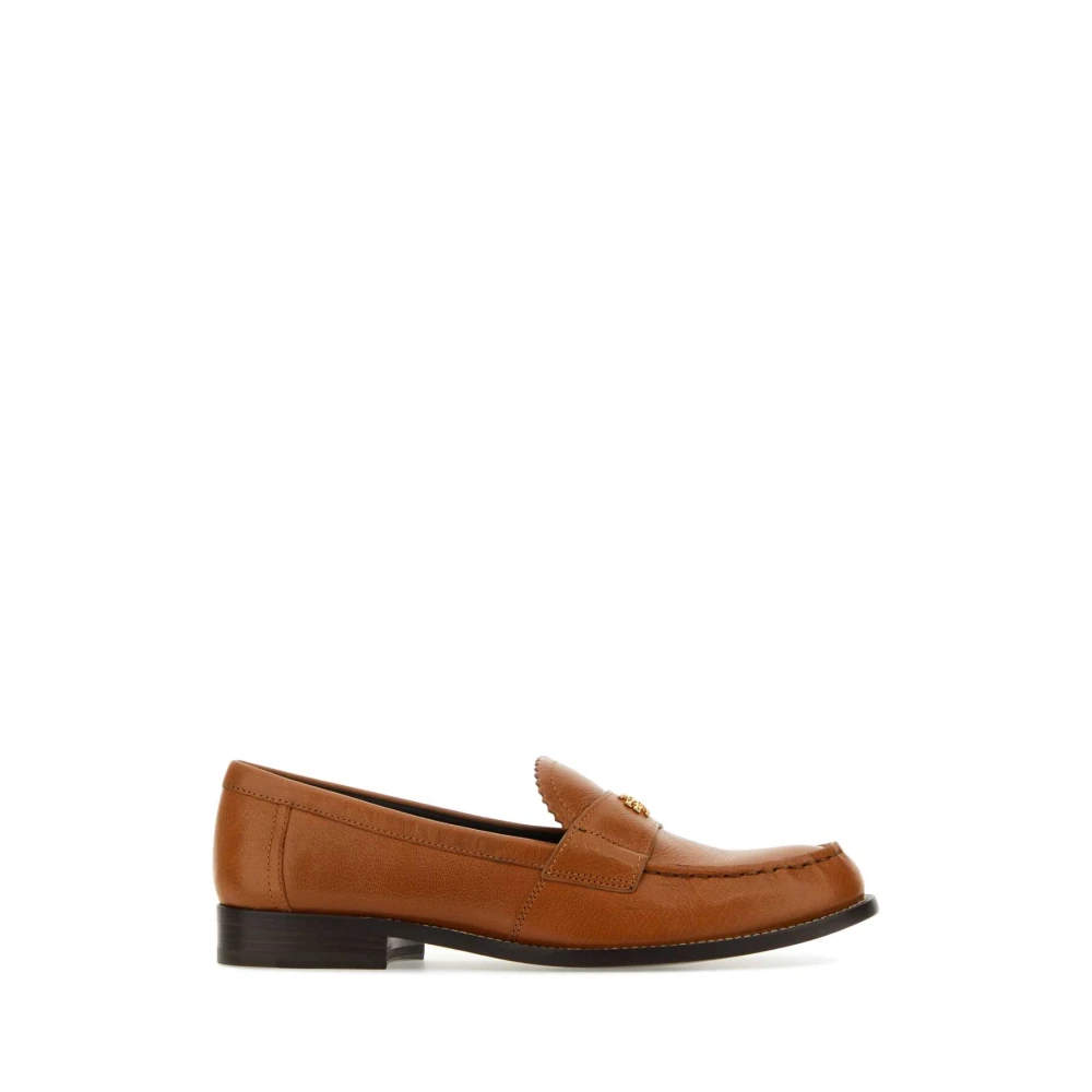 Tory Burch Eleganta Kamel Läder Loafers Brown, Dam