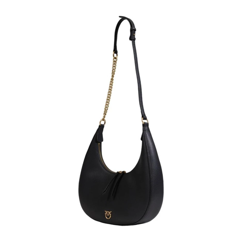 pinko Zwarte leren handtas Dames tassencollectie Black Dames