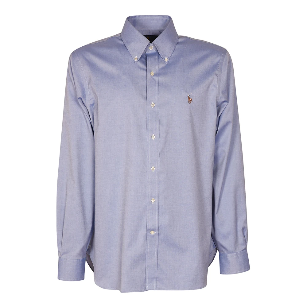 Ralph Lauren Cotton Pin Point Shirt Blue Heren