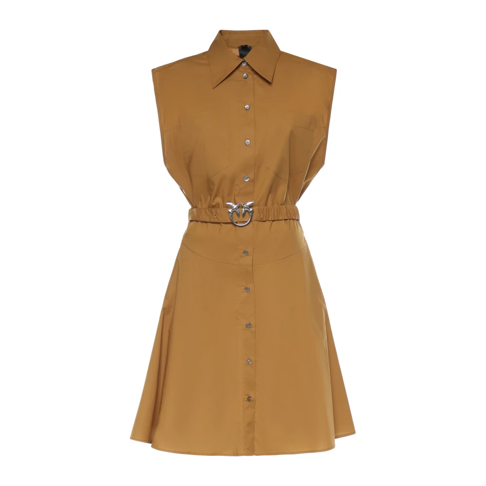 Pinko Women's Brown Shirt Dresses, 2XS, Anaceta Abito Popeline