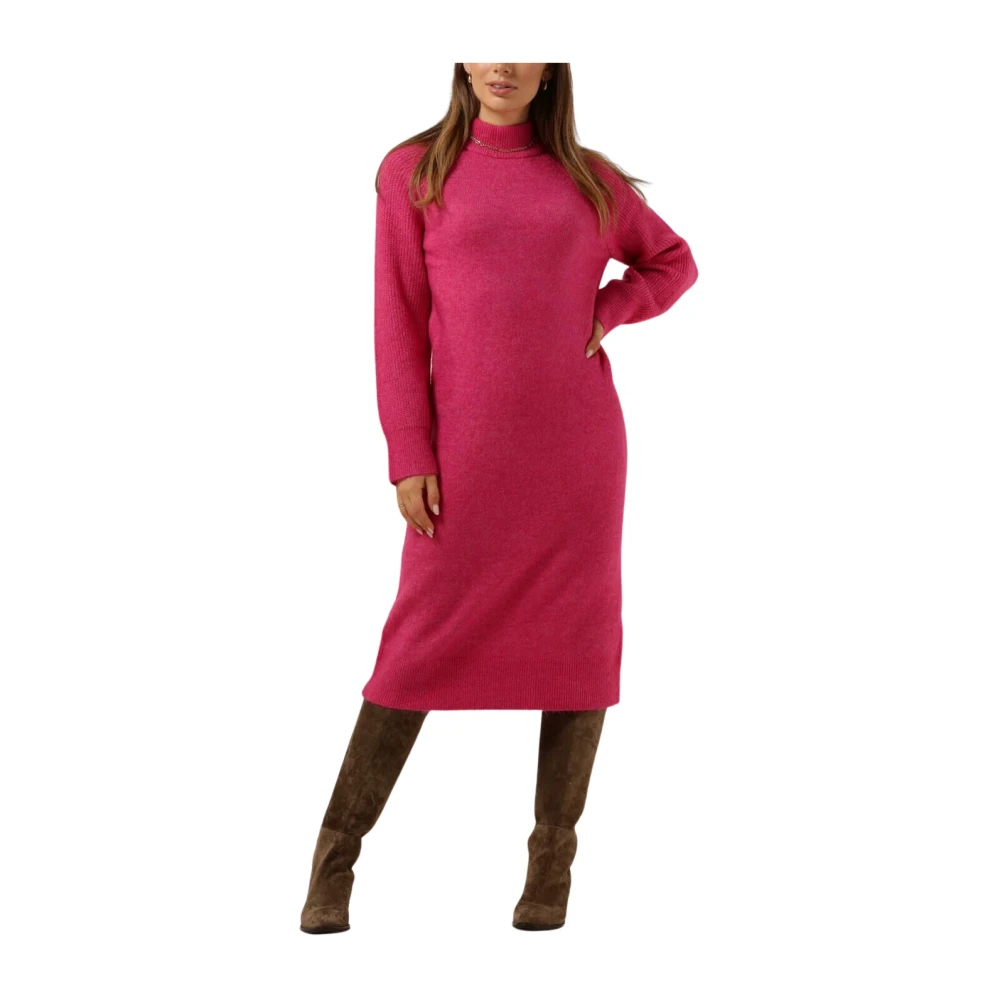 SELECTED FEMME Dames Jurken Slfrena Ls High Neck Knit Dress Roze