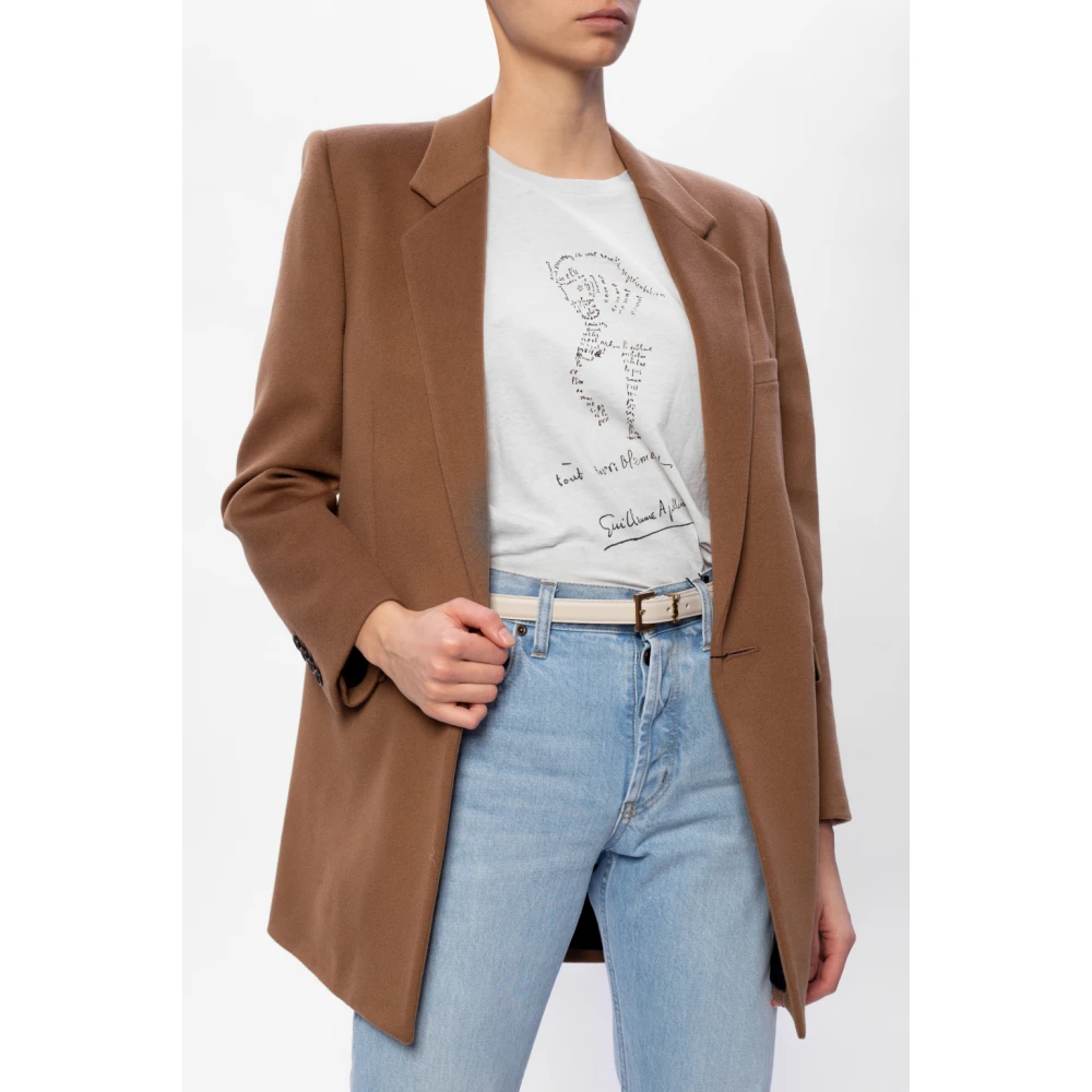 Saint Laurent Riem met logo Beige Dames