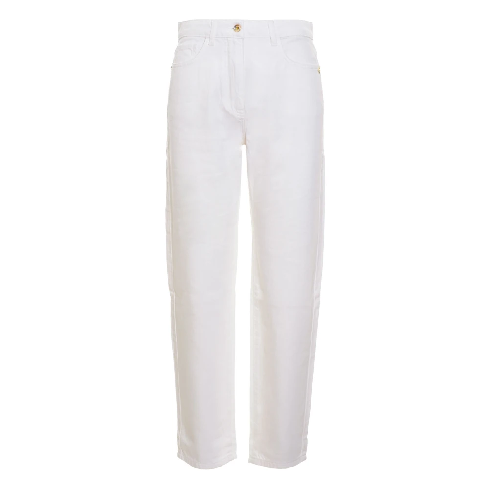 Patrizia Pepe Vit Högmidjade Jeans Med Raka Ben
