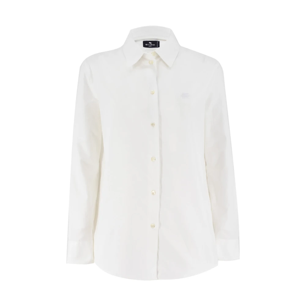 Etro Women's White Men's Oxford Shirt With Logo Embroidery