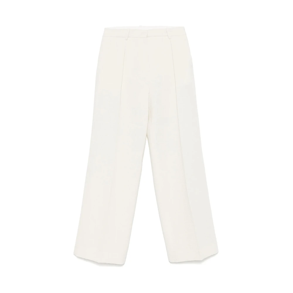 Calvin Klein Witte broek met knoopsluiting en zakken White Dames