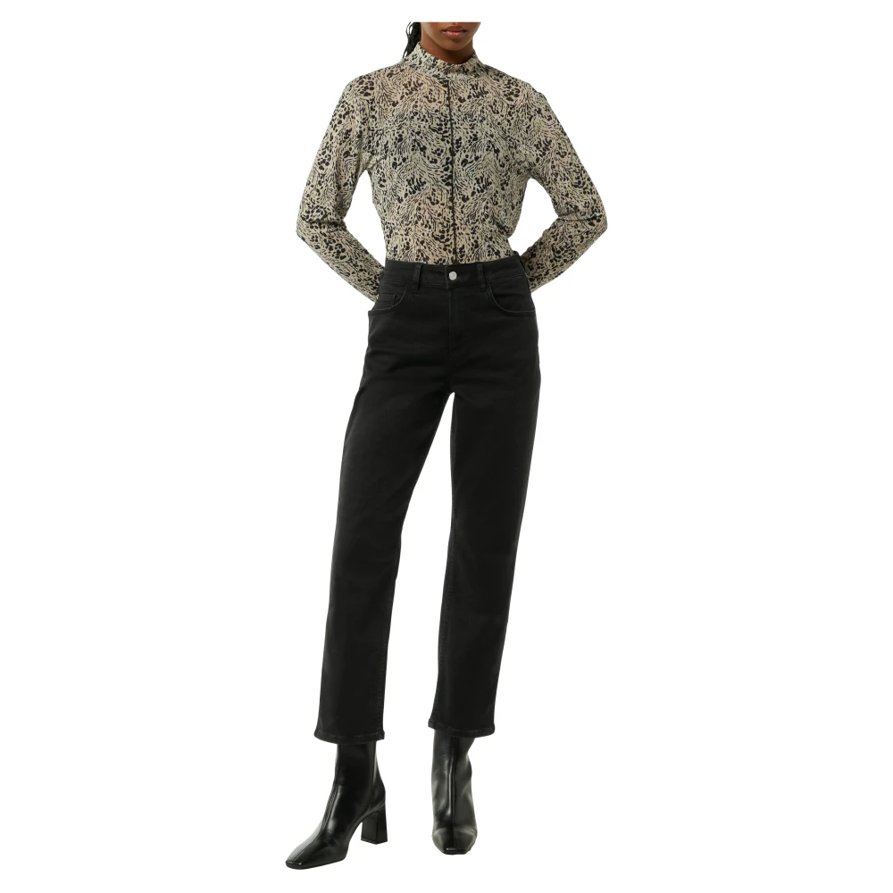 comma Straight-Leg Katoen Stretch Jeans Black Dames