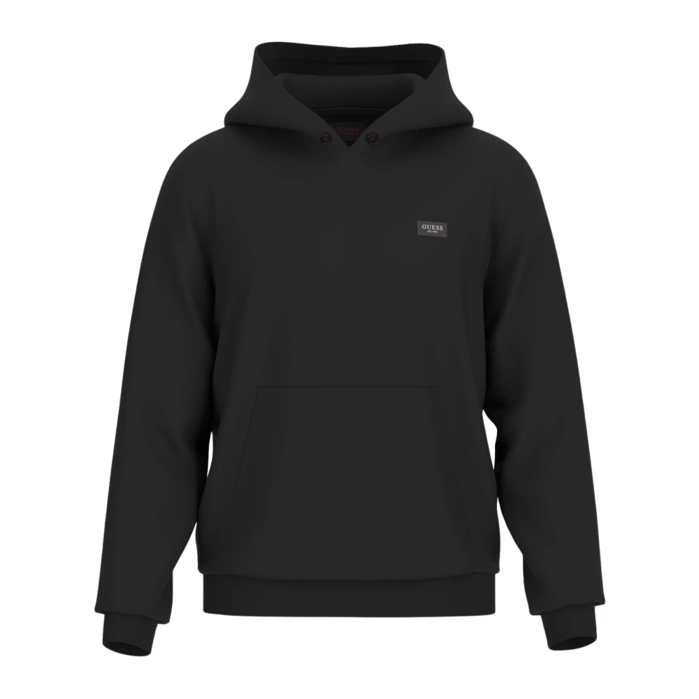 Guess Zwarte hoodie met logozak Black Heren