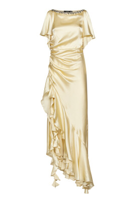 yellow-crystal-embellished-asymmetric-dress