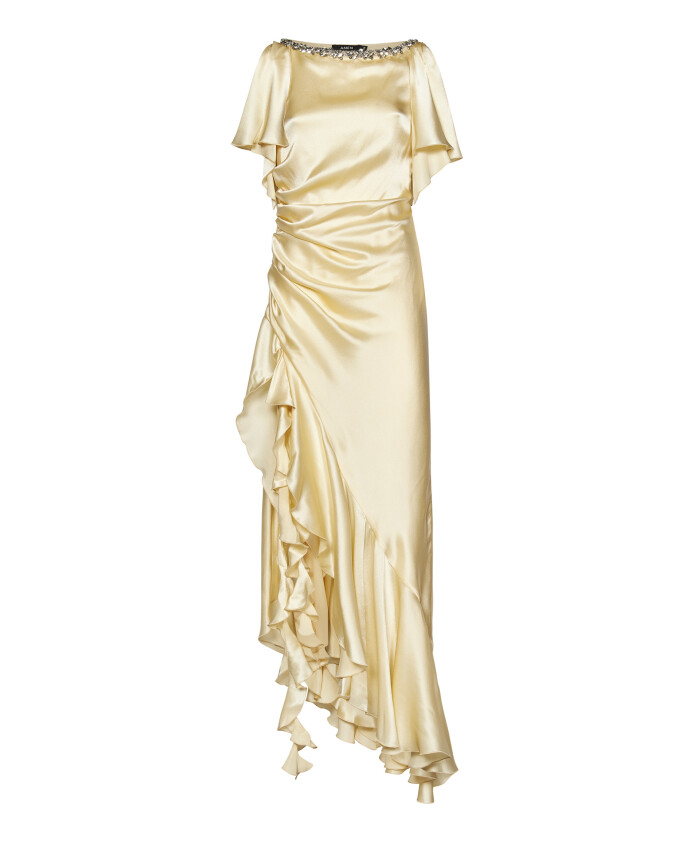 yellow-crystal-embellished-asymmetric-dress