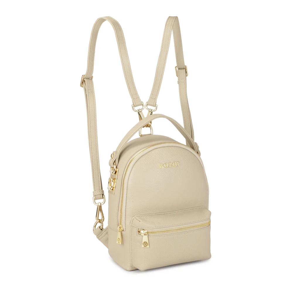 Kazar Lichtgrijze leren handtas-rugzak Gray Dames