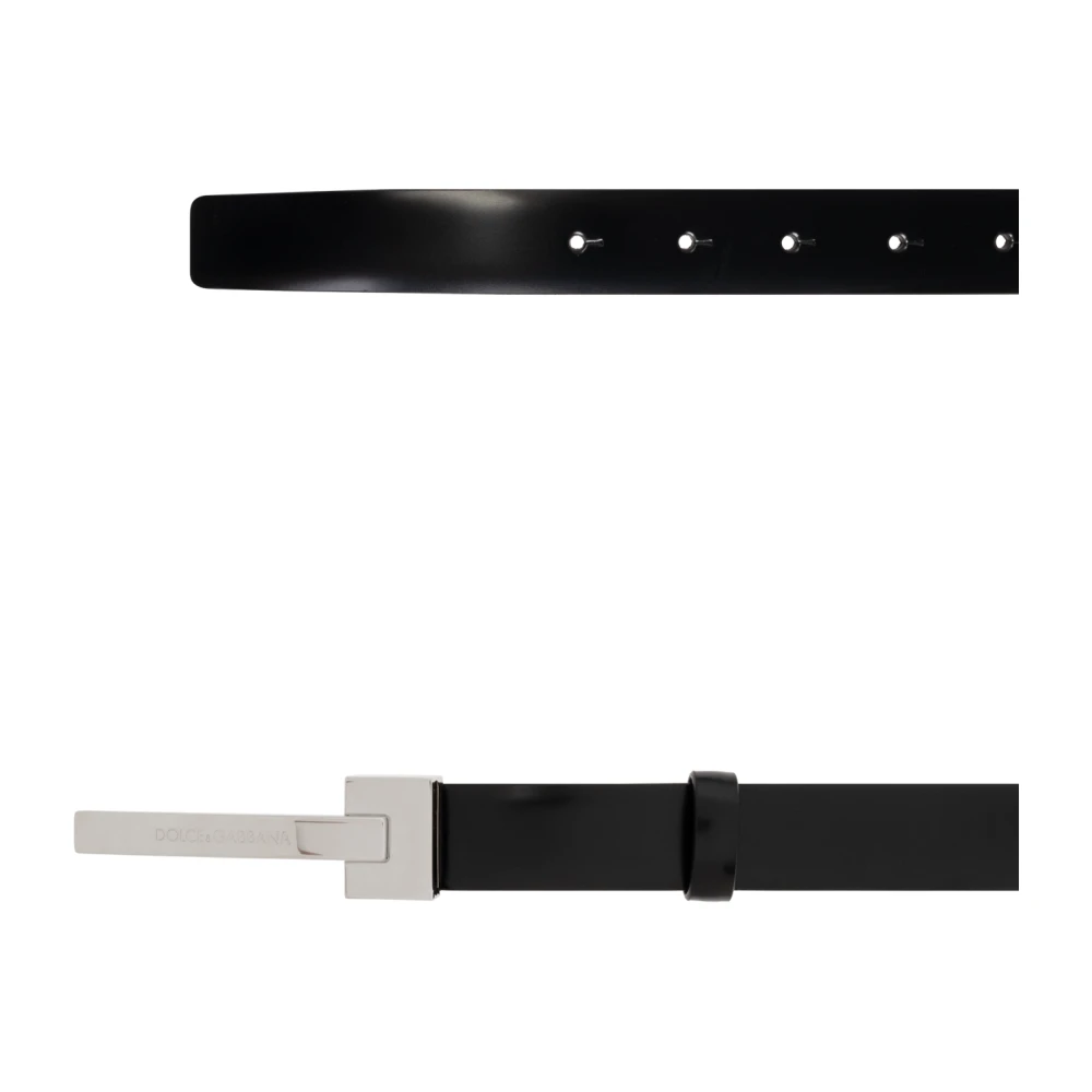 Dolce & Gabbana Leren riem Black Heren