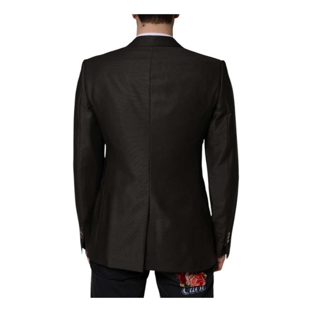 Dolce & Gabbana Zwarte Wol Slim Fit Blazer Black Heren