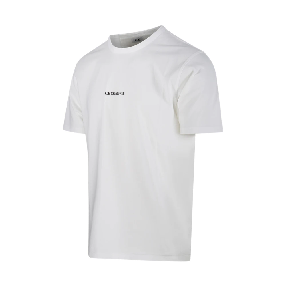 C.P. Company Wit Logo T-Shirt White Heren
