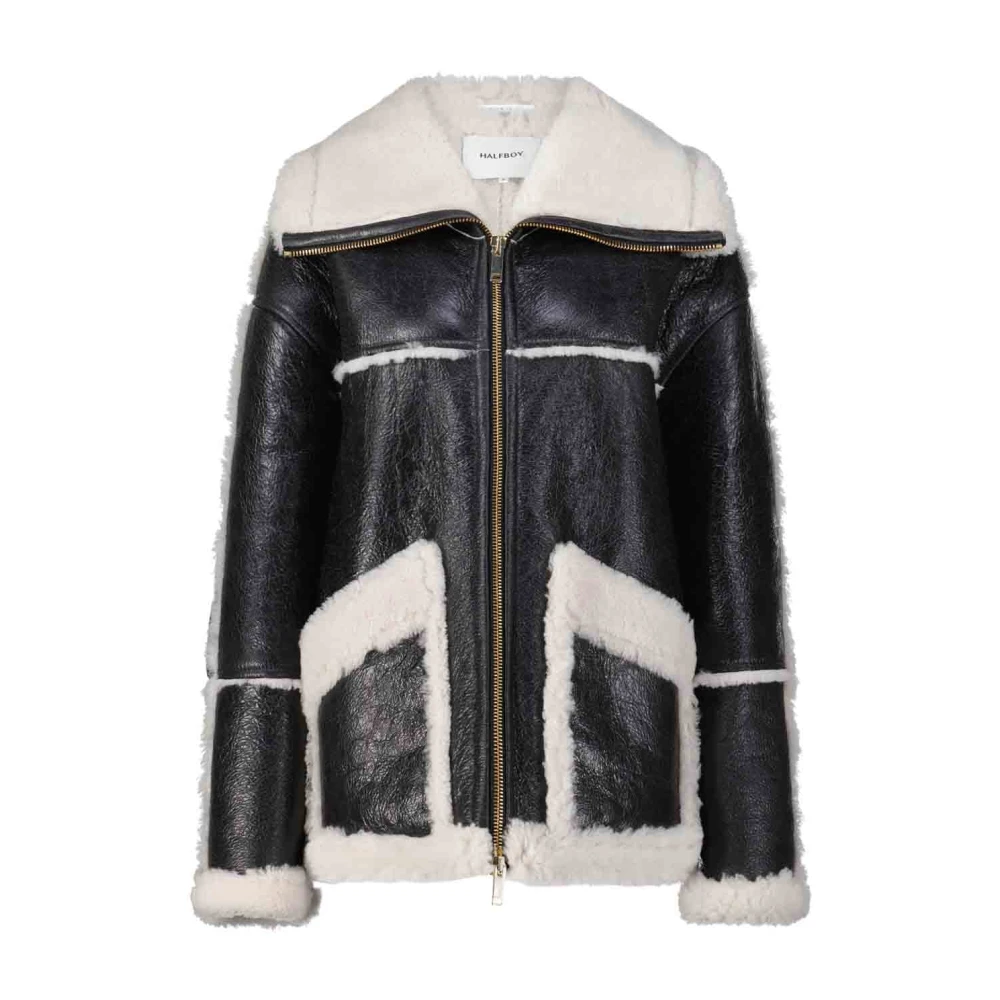 Halfboy Aviator Leren Jas Gray Dames