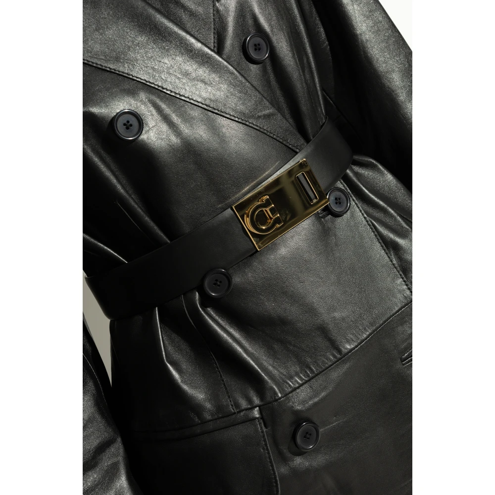 Salvatore Ferragamo Leren riem Black Dames