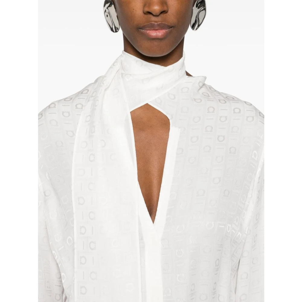 Salvatore Ferragamo Witte Shirts voor Vrouwen Aw24 White Dames