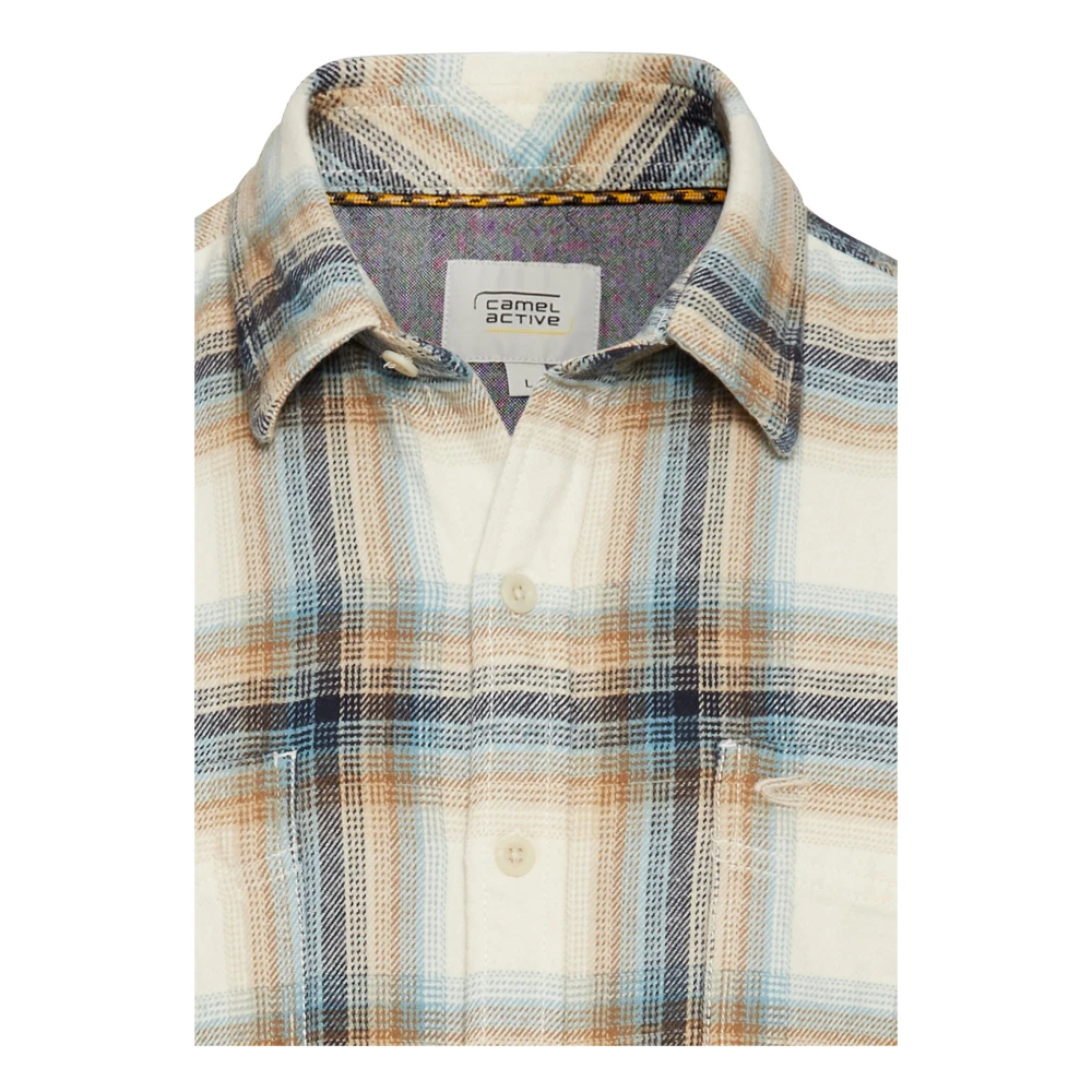 camel active Katoenen Regular Fit Overhemd Lange Mouw Multicolor Heren