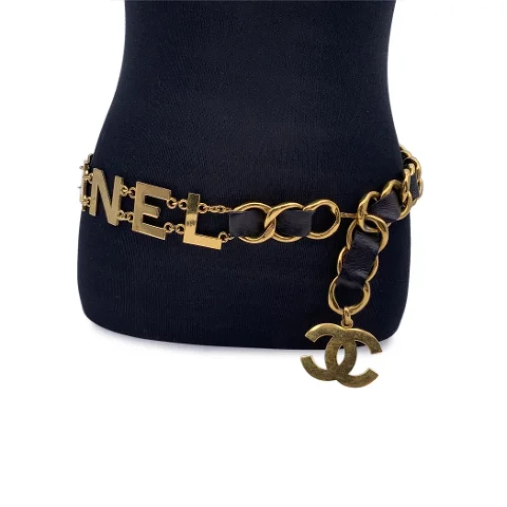 Chanel Vintage Pre-owned Leather belts Yellow Dames