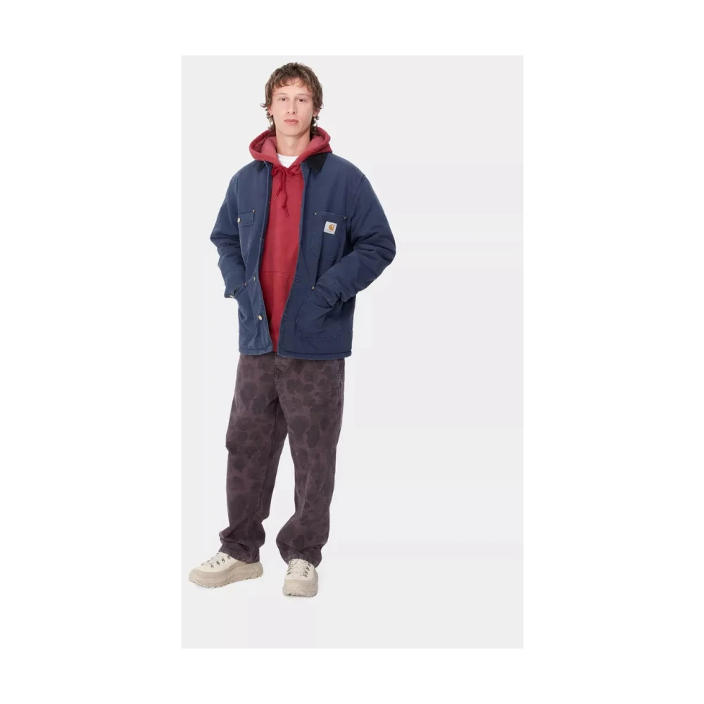 Carhartt WIP Verouderd Canvas Werkjas Luchtmacht Blauw Blue Heren