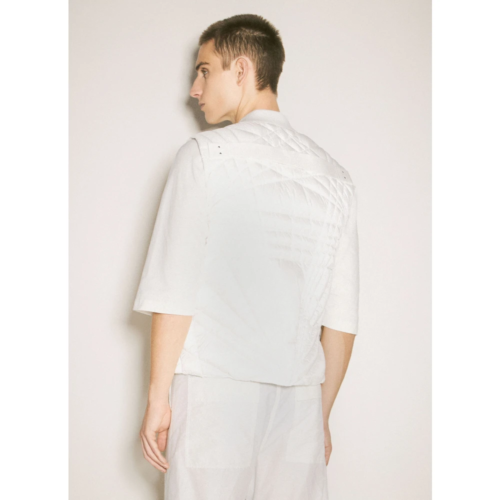 Moncler Gewatteerd Flight Vest met Logo Patch White Heren
