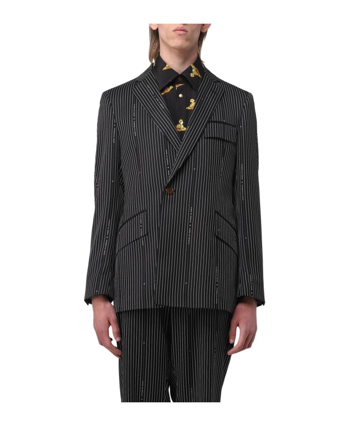 blazer-noir-a-rayures-ajuste