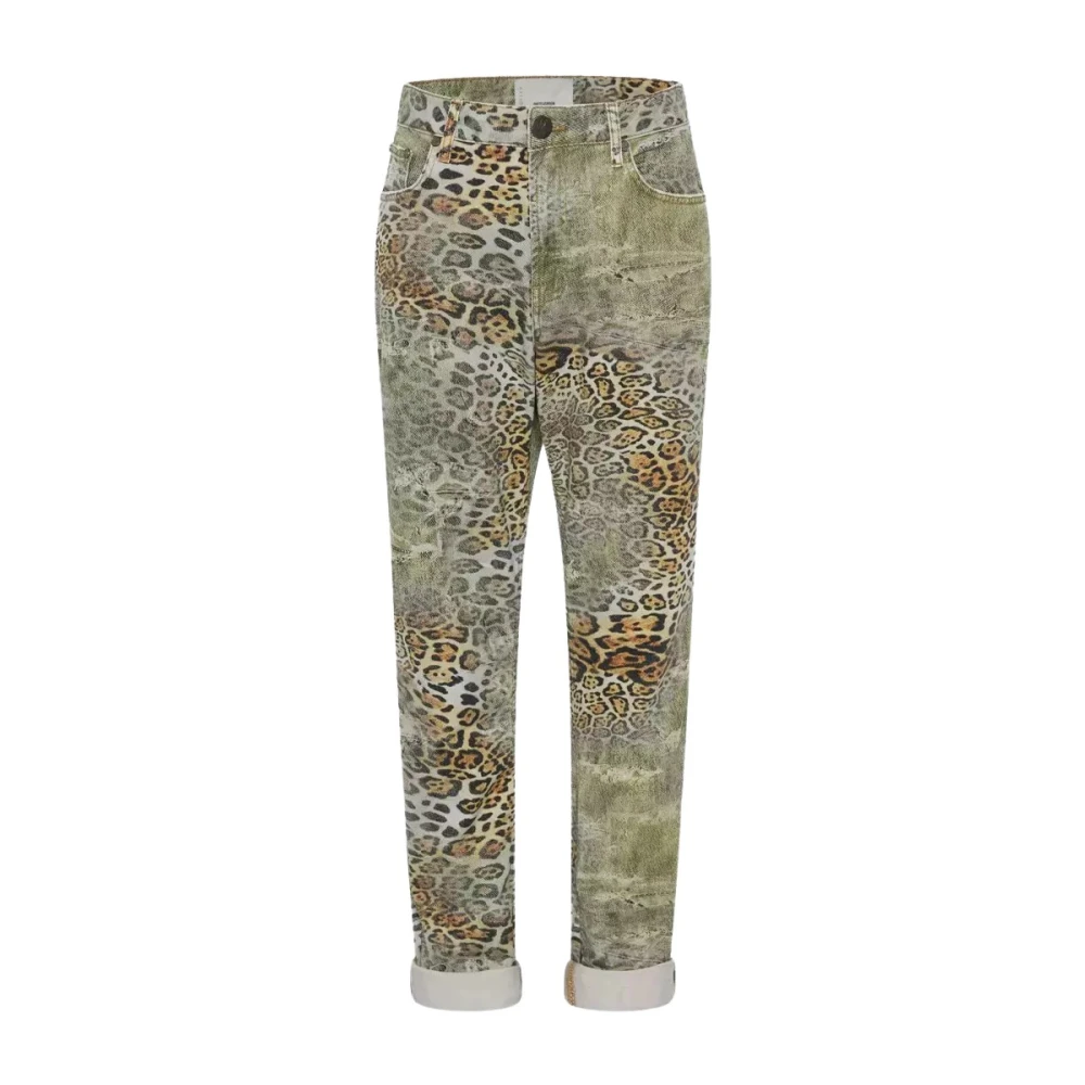 One Teaspoon High Waist Luipaardprint Jeans Green Dames
