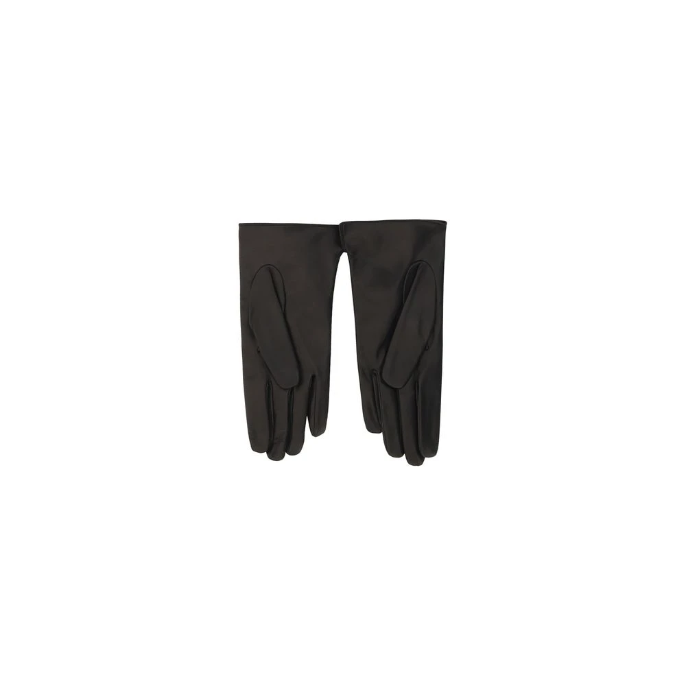 Dolce & Gabbana Geperforeerde lamshuidhandschoenen met monochroom patroon Black Heren