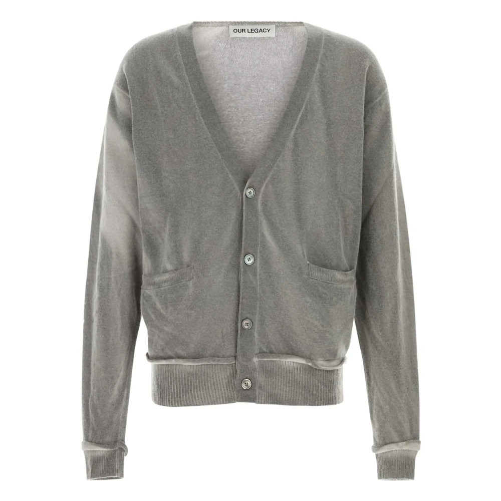 Our Legacy Parallel Cardigan - Male - Cardigans - Gray - L - Knitwear