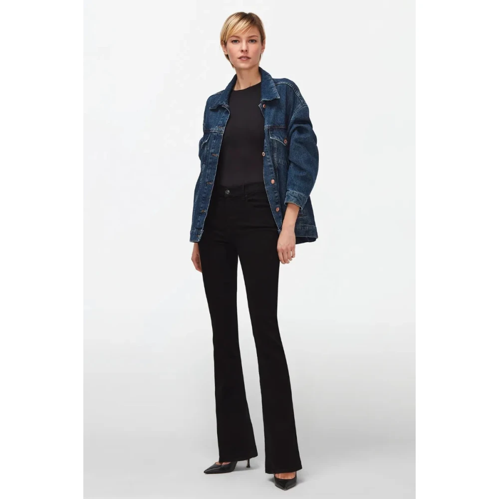7 For All Mankind Jeans Flare Black Dames