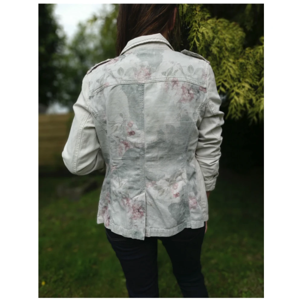 Mason's Safarijasje met kersenprint van linnen en katoen Beige Dames