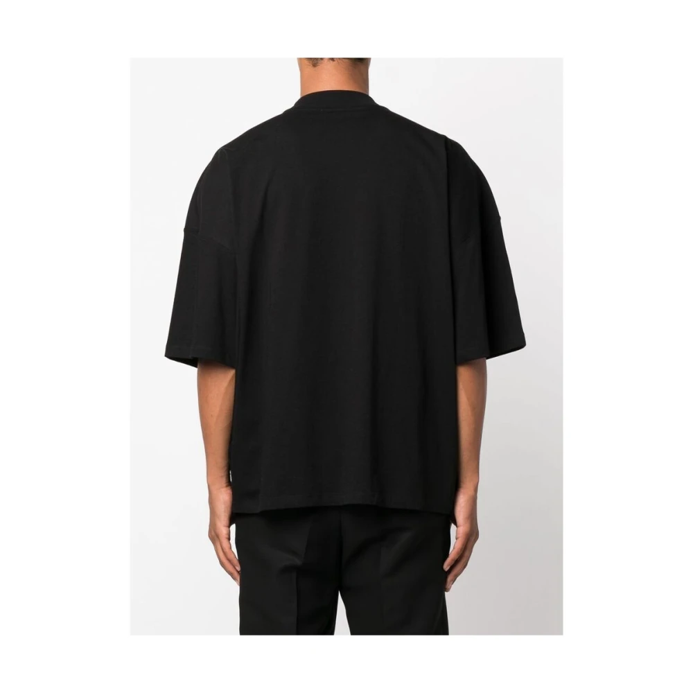Jil Sander Zwart Katoen Ronde Hals T-shirt Black Heren