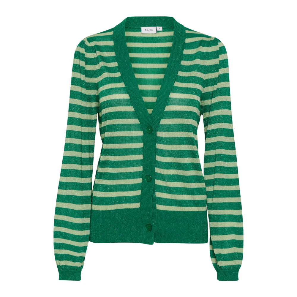 Saint Tropez Glitter Vest Gebreid Jelly Bean Green Dames