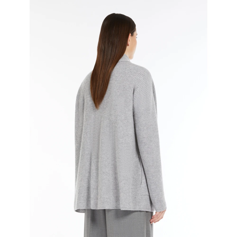 Max Mara Studio Grijze Vest met Shawl Kraag Gray Dames