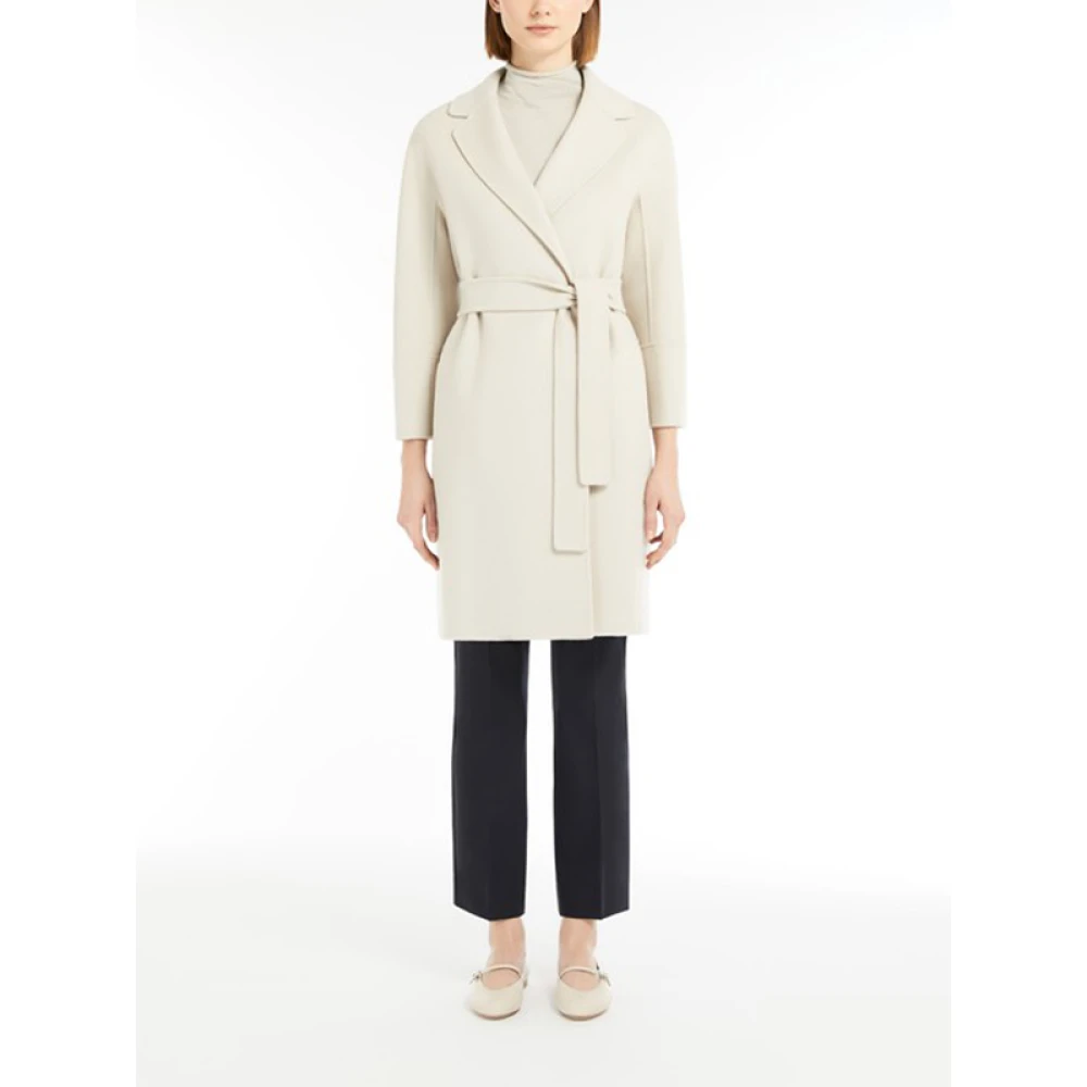 Max Mara Korte jas van zuivere wol wijde snit Beige Dames