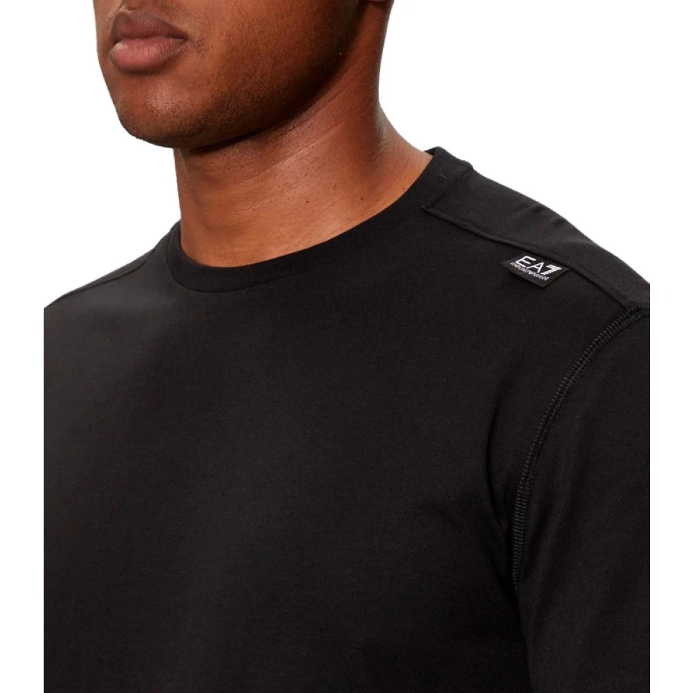 Armani Zwart Logo T-shirt Black Heren
