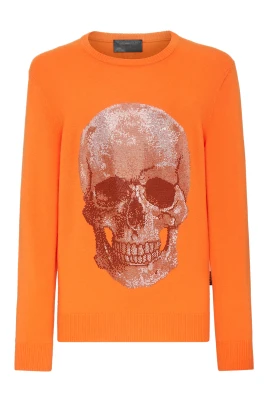 Pullover Rund Hals Iconic Plein med Kristaller