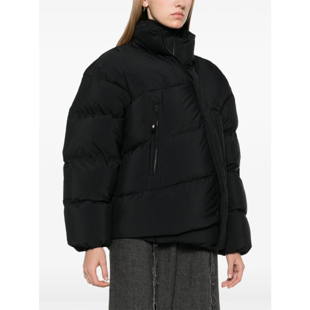 Y-3 Zwarte Puff Jack Black Dames