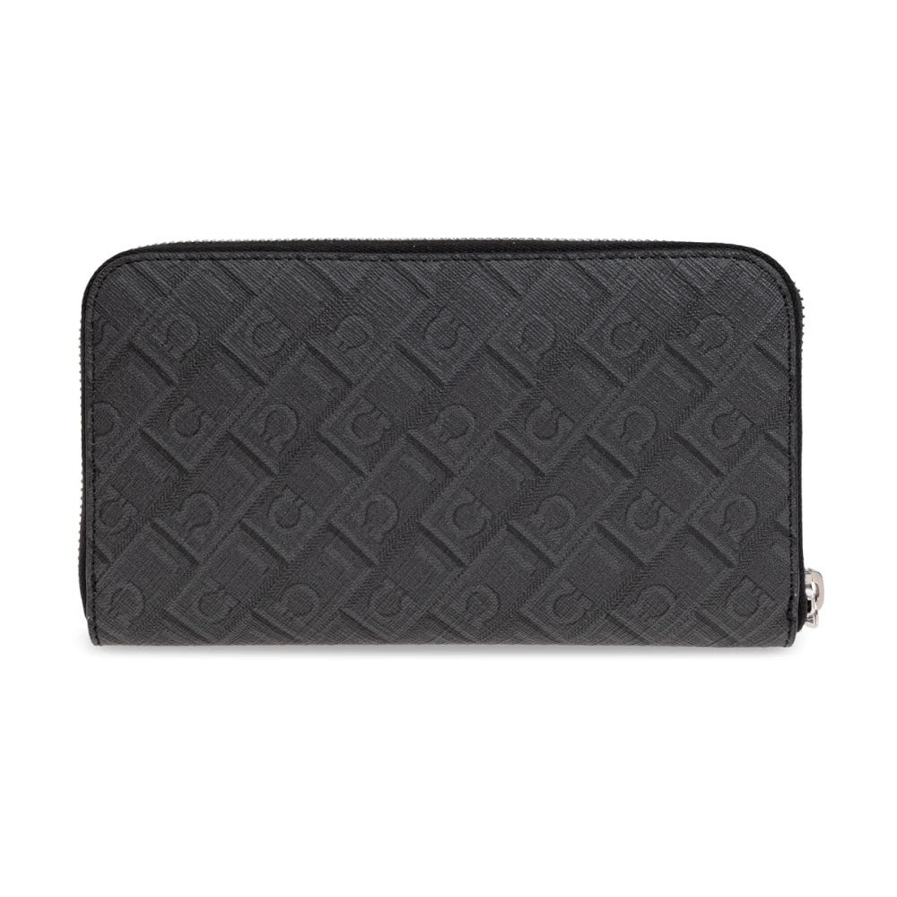 Salvatore Ferragamo Canvas portemonnee met monogram Gray Heren
