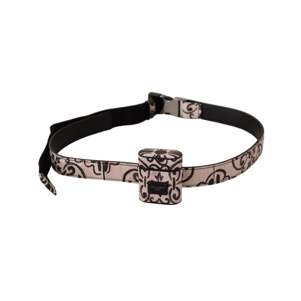 Dolce & Gabbana Wit Leren Verstelbaar Taille Fanny Strap Airpods Hoesje Multicolor Dames