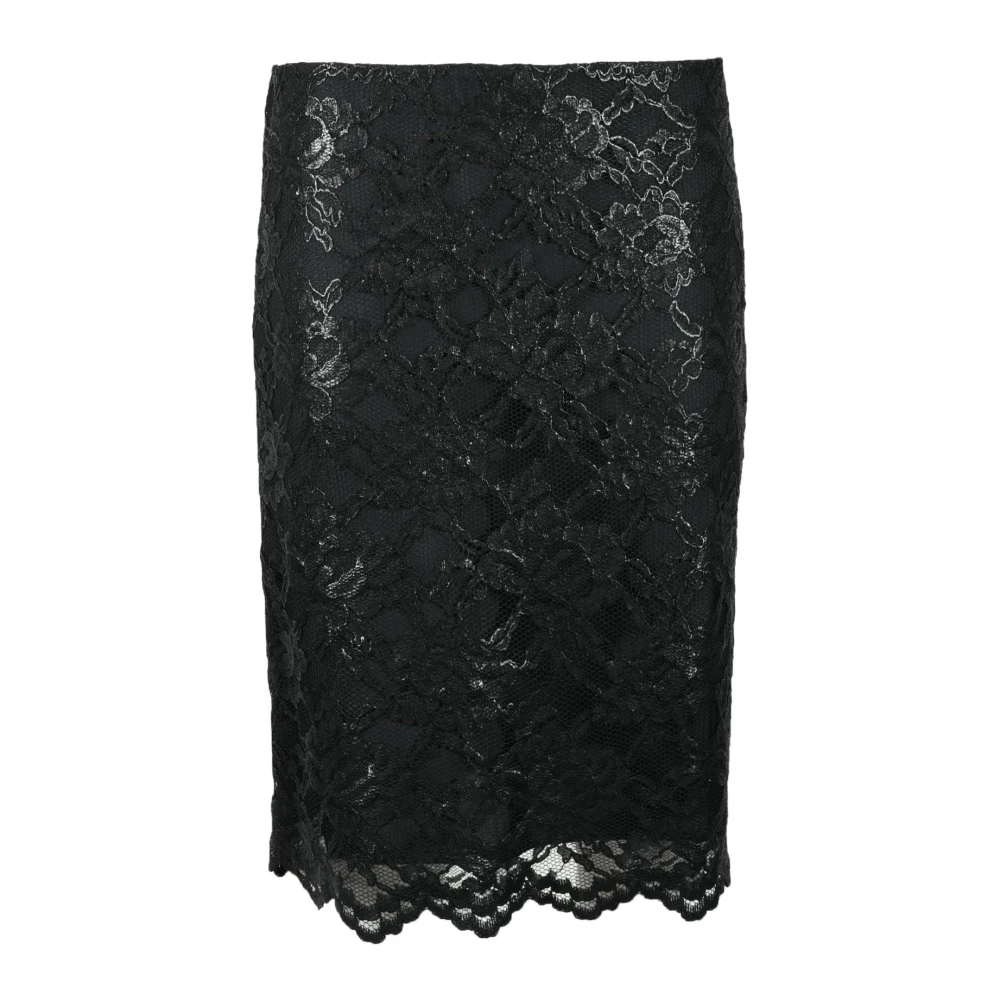 Aspesi Elegante Viscose Blend Rok Black Dames