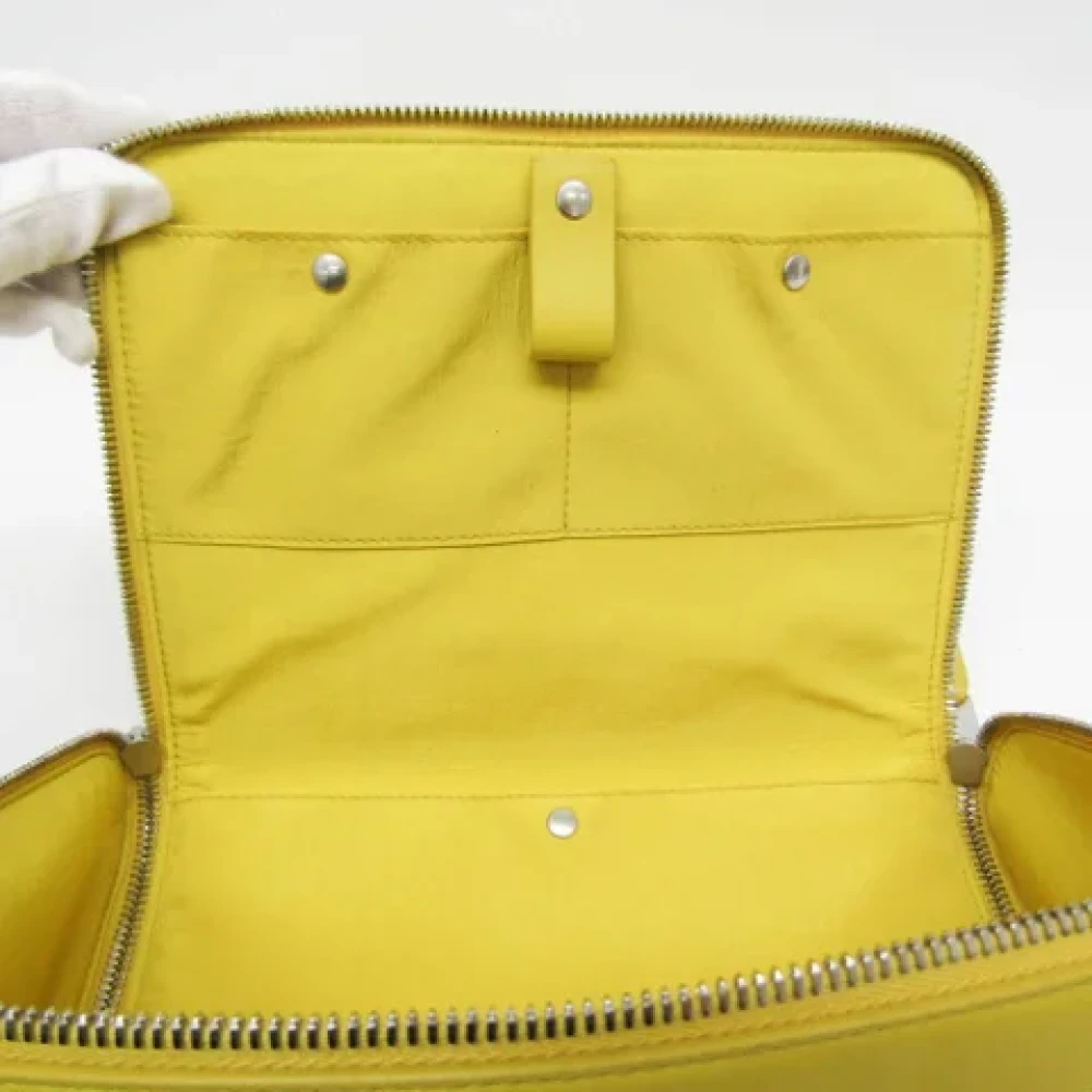 Bottega Veneta Vintage Pre-owned Leather clutches Yellow Dames