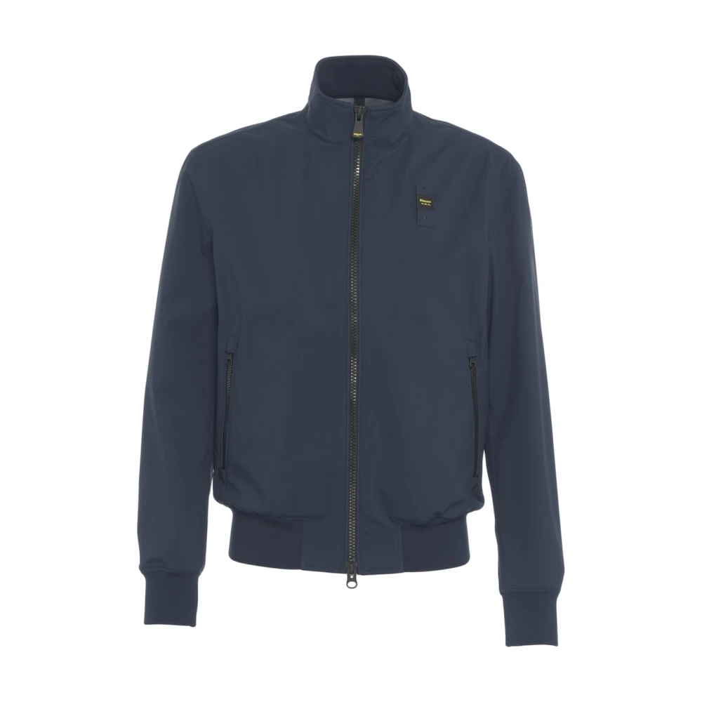 Blauer Blauwe Bomberjack met Batik Print Blue Heren